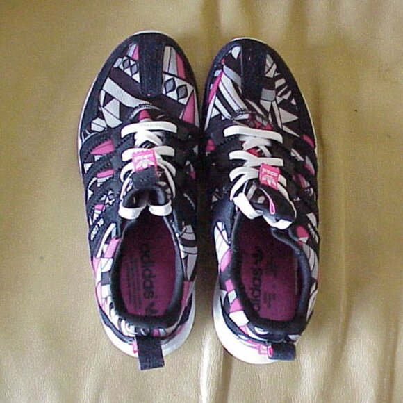 ADIDAS SL LOOP RUNNER Sneaker Athletic Shoes Size 8.5 Black/Pink/Gray Graffiti - Picture 5 of 7